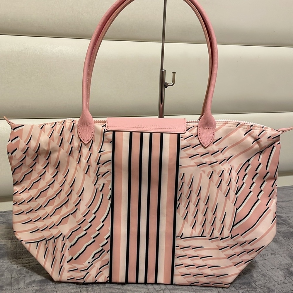Longchamp Pink Patterned Nylon Tote Bag - Picture 11 of 15